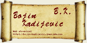 Bojin Kadijević vizit kartica
